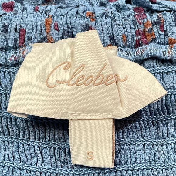 Cleobella NWOT Organic Cotton Eva Midi Dress Lapis Blue Cottagecore Small - Picture 4 of 5